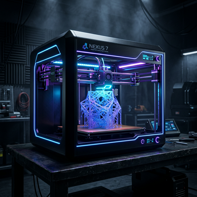 Futurystyczna Drukarka 3D podczas pracy